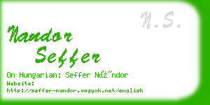 nandor seffer business card